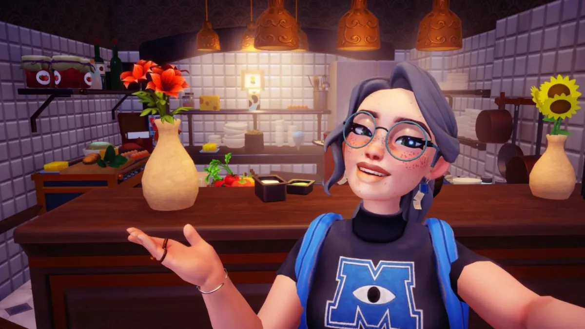 player in remys kitchen in disney dreamlight valley