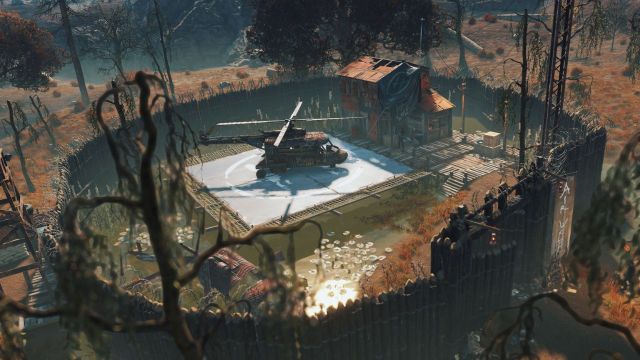 A helicopter on the helipad in Rust