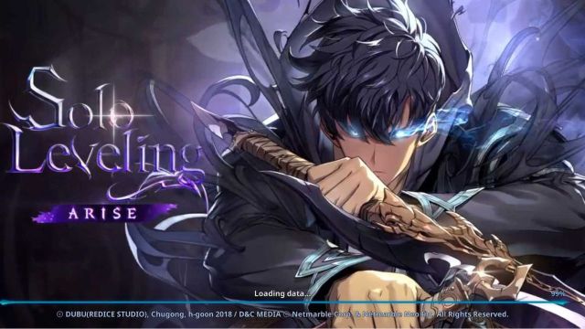 Solo Leveling Arise's loading screen on Android.