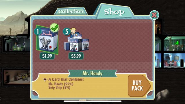 Mr handy packs with a chance of snip snip dropping in fallout shelter