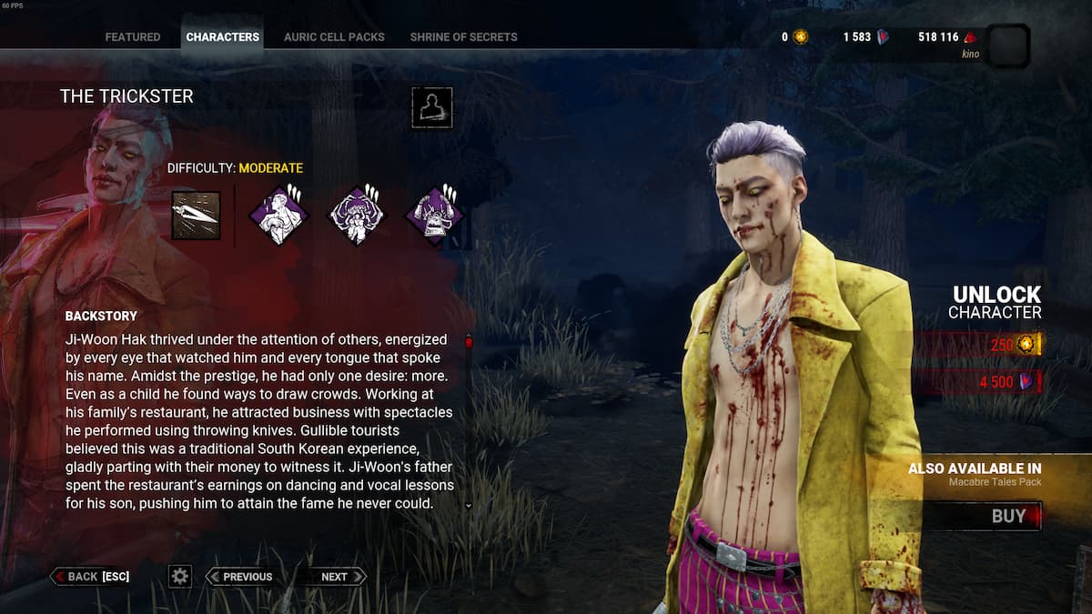 The Trickster killer in Dead by Daylight.