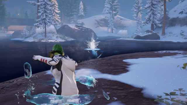Using the Waterbending Mythic in Fortnite.