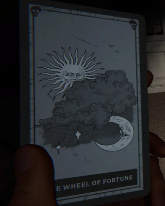 The Wheel of Fortune card in Phasmophobia. 