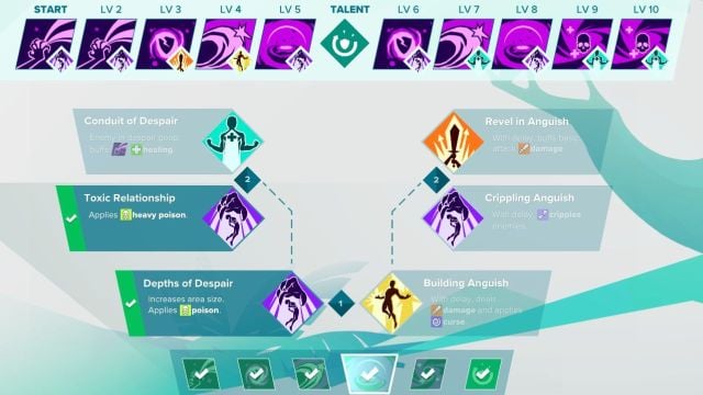 Screenshot of a skill tree for Xenobia in Gigantic, detailing abilities and upgrades