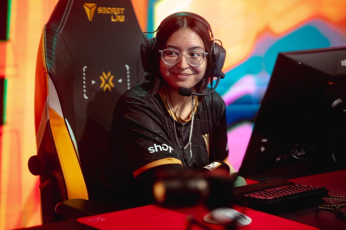 "meL" of Shopify Rebellion competes at the 2023 VALORANT Game Changers Championship for Knockouts at CBLOL Studio on December 01, 2023 in São Paulo, Brazil.