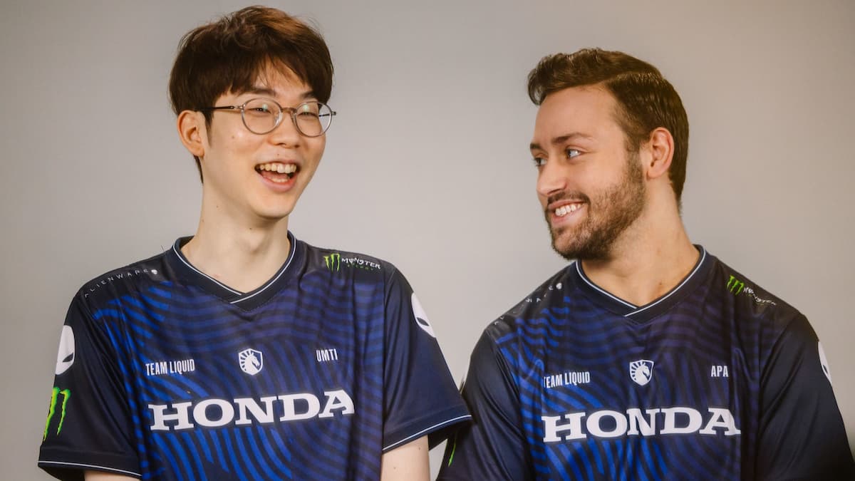 APA and Yeon laughing during the media day at MSI 2024.