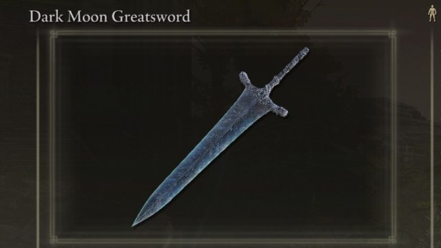 The Dark Moon Greatsword weapon in Elden Ring.