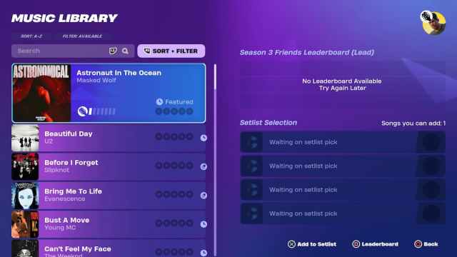 Fortnite Festival songs May 16