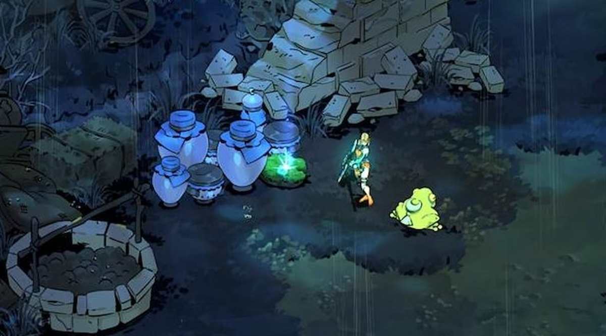 Melinoe is standing next to some Moss in Hades 2