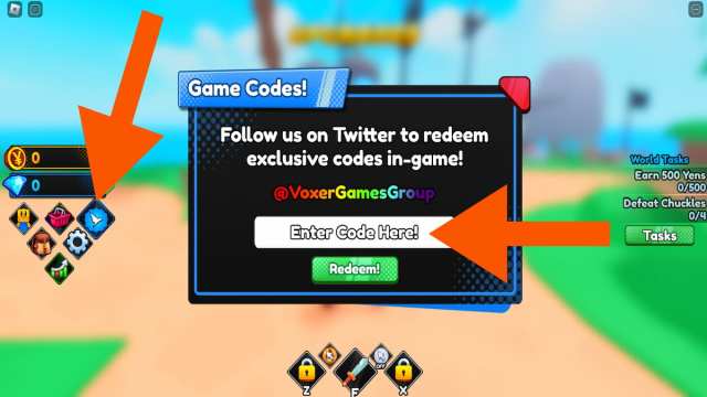 How to redeem codes in Anime Realms Simulator