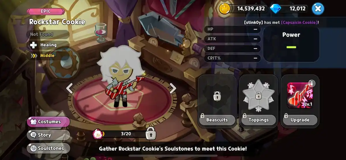 An in game image of Rockstar Cookie from Cookie Run Kingdom