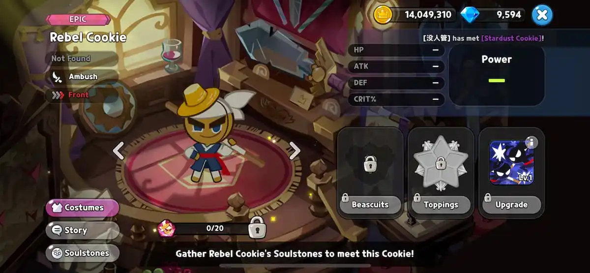 An in game image of Rebel Cookie from Cookie Run Kingdom