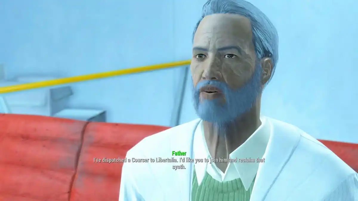 An in game screenshot of Father from Fallout 4.