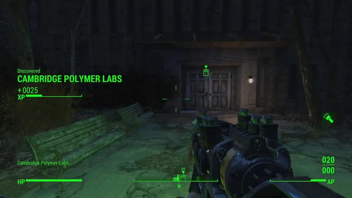 An in game screenshot of Cambridge Polymer Labs from Fallout 4.