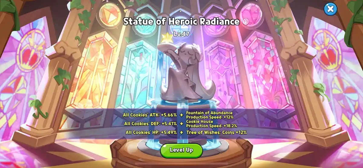 An image of the Statue of Heroic Radiance from Cookie Run Kingdom