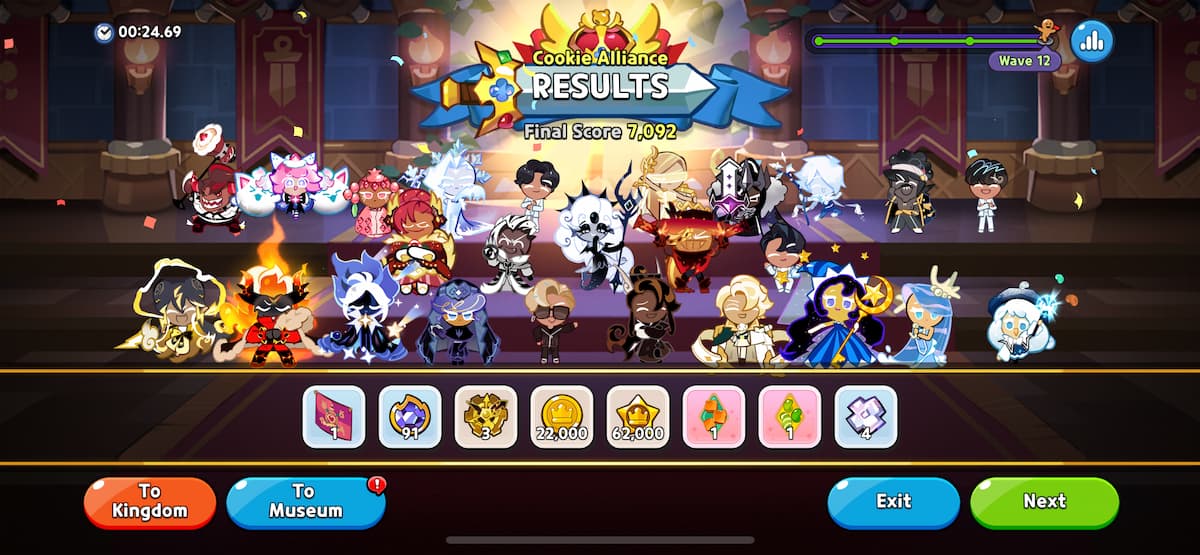 An in game image of the victory screen from Cookie Run Kingdom