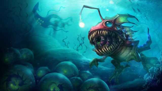 Kog'Maw swimming in the depths.