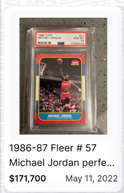 Michael Jordan Card for sale with Fake PSA label.
