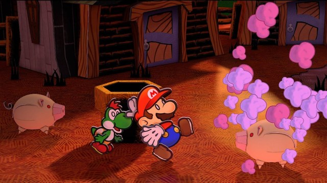 Image showing Yoshi and Mario in Paper Mario: The Thousand-Year Door.