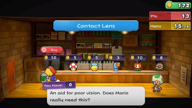 Buying a Contact lens in Paper Mario: The Thousand-Year Door