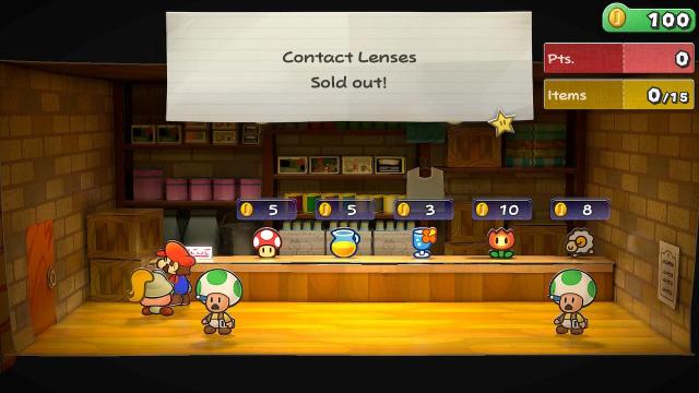 Contact Lenses sold out in Paper Mario: The Thousand-Year Door