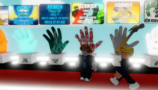 A player in Roblox next to the Counter Glove.