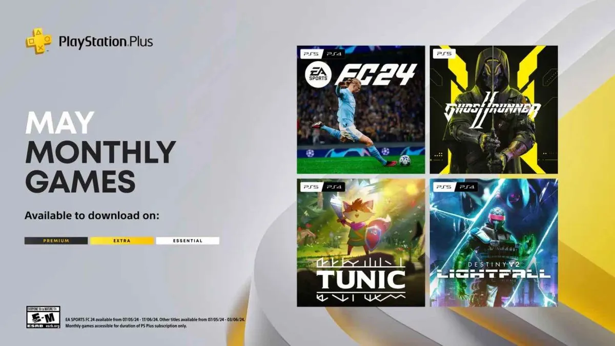an image of the monthly games for PS Plus subscribes for May 2024