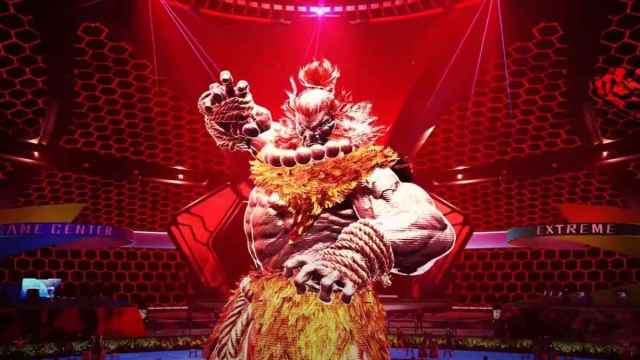 Giant Akuma boss in Street Fighter 6.