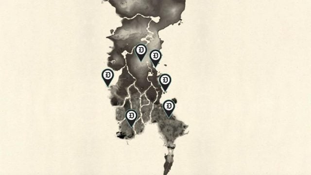 a map of all Shinto Shrine locations in Toyotama region of Ghost of Tsushima