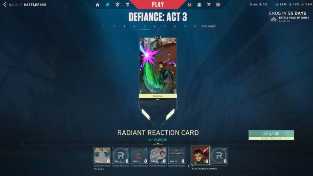 VALORANT Reyna player card in the Episode 8 Act 3 battle pass