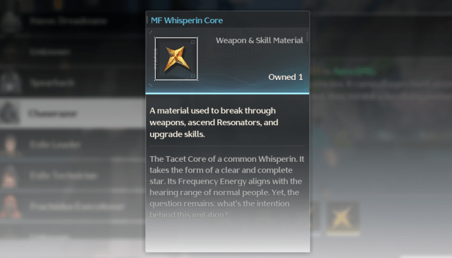 MF Whisperin Core description in Wuthering Waves