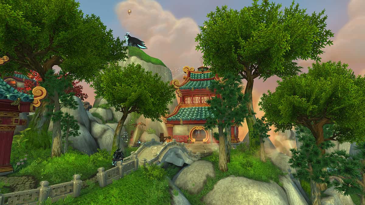 A temple on a hill in The Jade Forest