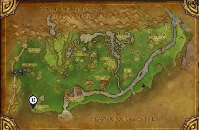 Map of Valley of the Four Winds, showing where to find Hemet Nesignwary.