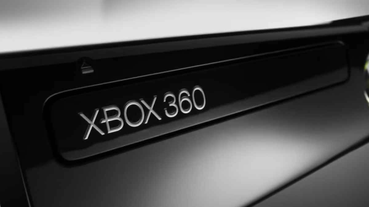 A closeup view of the Xbox 360 Slim.