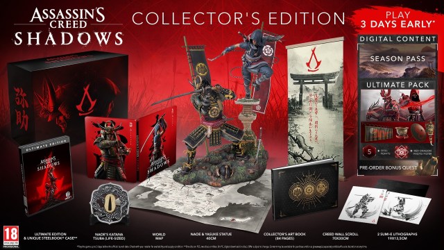 AC Shadows: Collector's Edition all included collectibles.