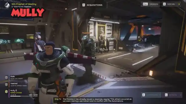 Buzz Lightyear, Starlord, and the Master Chief ported into Helldivers 2 by modder ToastedShoes.
