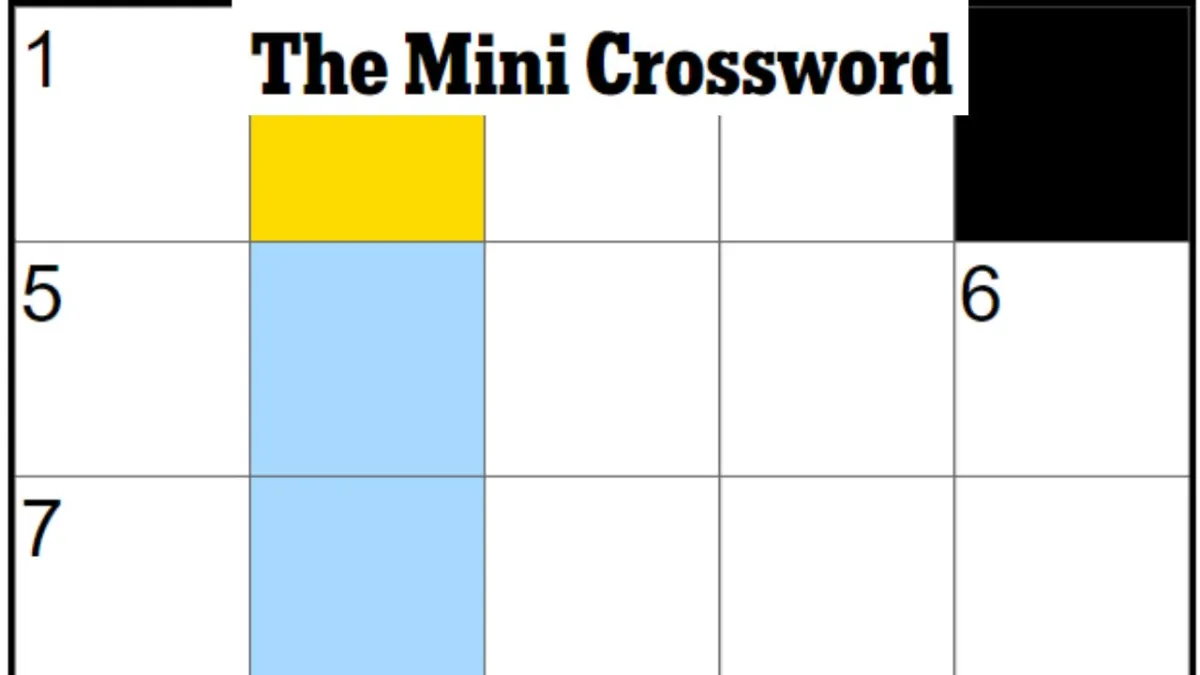 The Mini crossword board with a highlight on 2D.