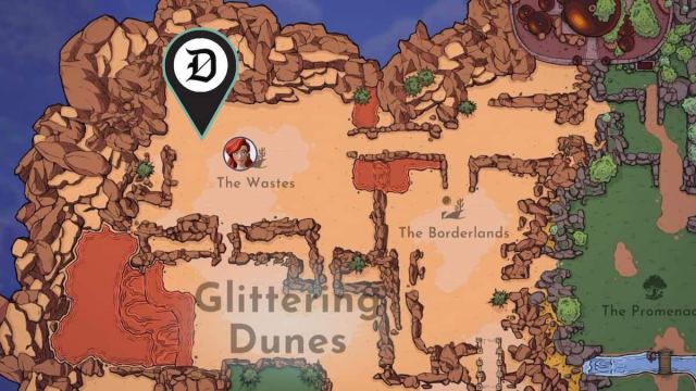 Cave of Wonders location marked on Disney Dreamlight Valley map.