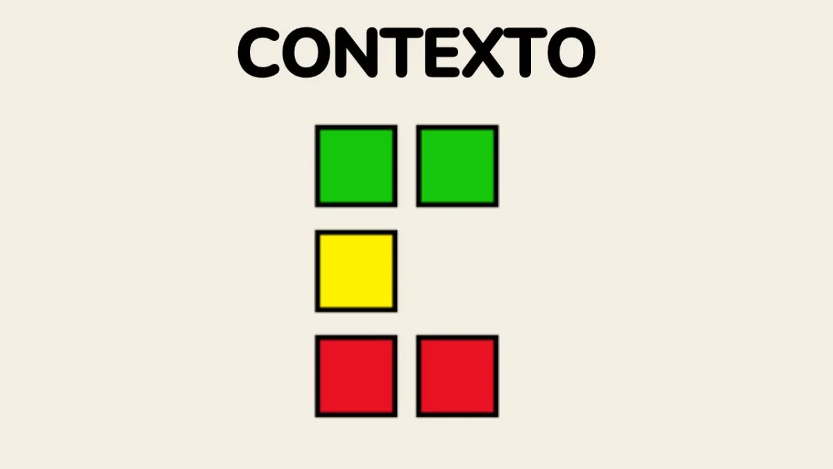 Contexto written on top of green, yellow, and red squares on a beige background.