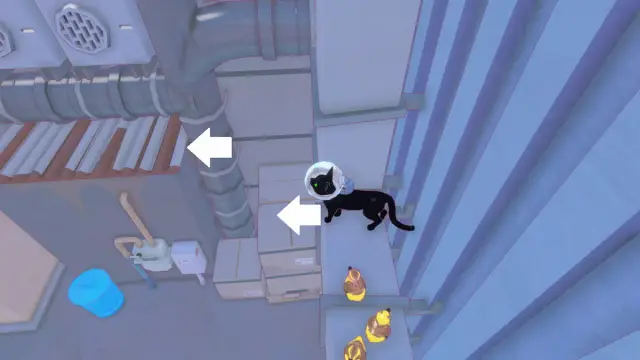 Two areas you need to jump over for the yellow soccer ball marked in Little Kitty, Big City.