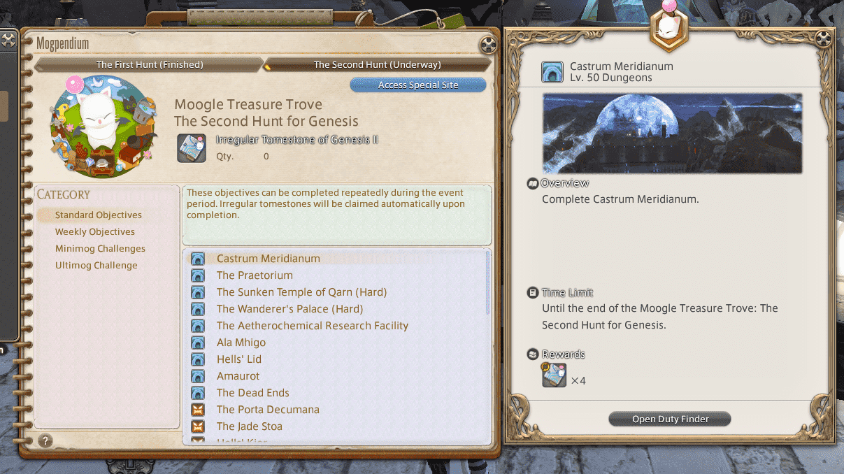 Final Fantasy 14 Moogle Treasure Trove The Second Hunt for Genesis