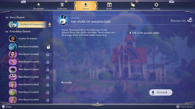 first objective spark of imagination quest disney dreamlight valley