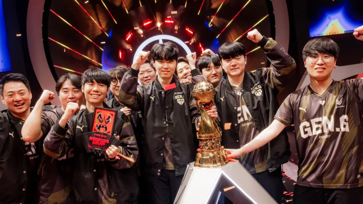 Gen G and team after winning 2024 LoL MSI