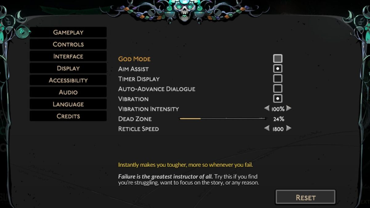 Screenshot by Dot Esports. <b>god</b> mode information in hades <b>2</b>. 