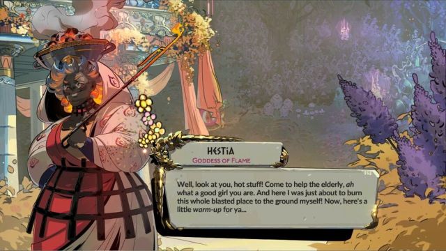 Hestia speaking in Hades 2