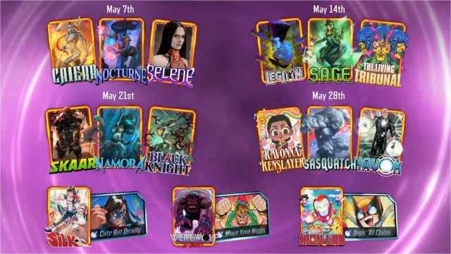 Marvel Snap May card schedule