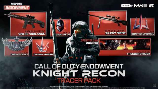 An image of all items in the CoD Endowment Knight Recon Tracer Pack