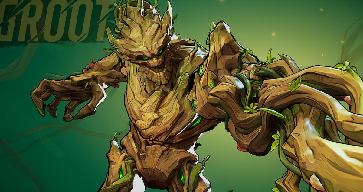 Groot, a giant tree-like character from Marvel Rivals.