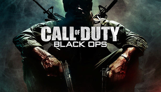 Call of Duty: Black Ops title screen, showing a soldier holding two pistols.