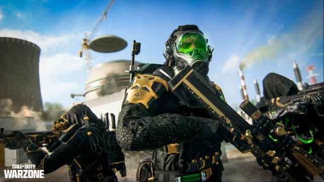 Warzone operators wearing gas masks, preparing for combat.
